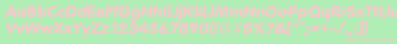 VolkswagenserialHeavyItalic Font – Pink Fonts on Green Background