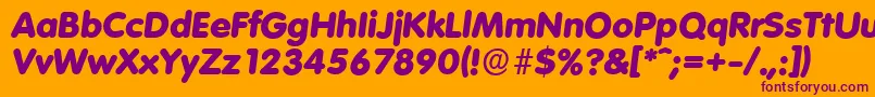 VolkswagenserialHeavyItalic-fontti – violetit fontit oranssilla taustalla