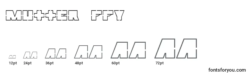 Размеры шрифта Mutter ffy