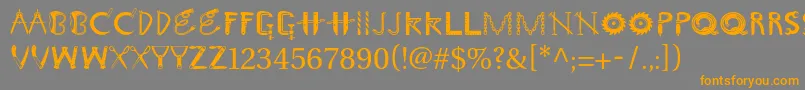 フォントToolboxstd – オレンジの文字は灰色の背景にあります。