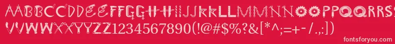 Шрифт Toolboxstd – розовые шрифты на красном фоне