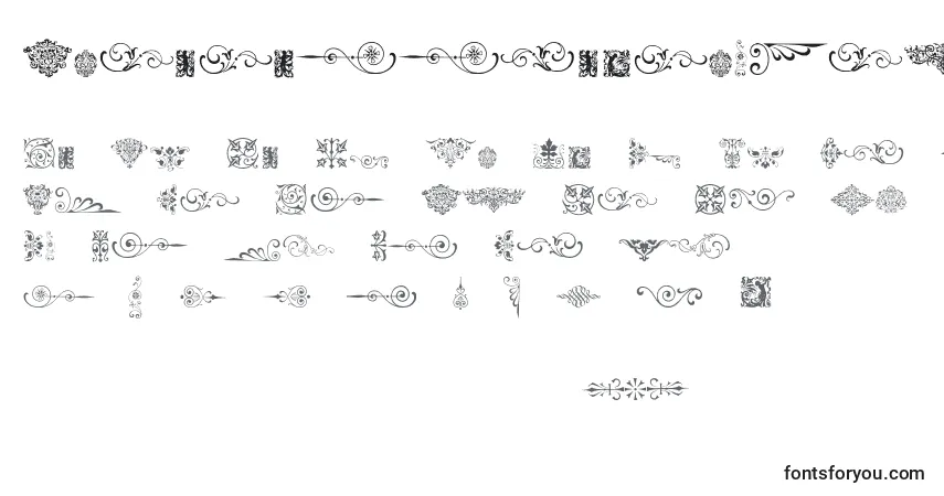 Czcionka Neoclassicfleuronsfree – alfabet, cyfry, specjalne znaki