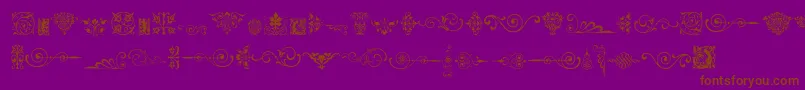 Neoclassicfleuronsfree-Schriftart – Braune Schriften auf violettem Hintergrund