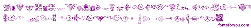 Neoclassicfleuronsfree-Schriftart – Violette Schriften auf weißem Hintergrund