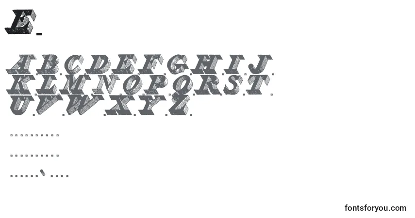 A fonte Engravie – alfabeto, números, caracteres especiais
