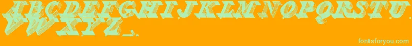 Engravie Font – Green Fonts on Orange Background
