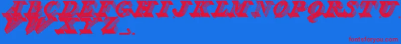 Czcionka Engravie – czerwone czcionki na niebieskim tle