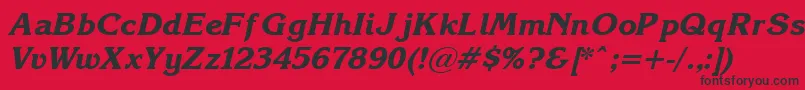 Korinna.KzBoldItalic Font – Black Fonts on Red Background