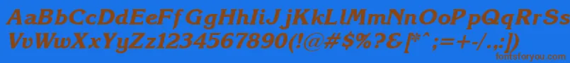 Korinna.KzBoldItalic Font – Brown Fonts on Blue Background
