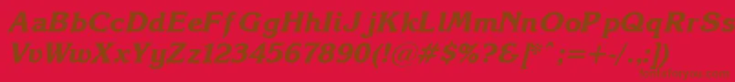 Korinna.KzBoldItalic Font – Brown Fonts on Red Background