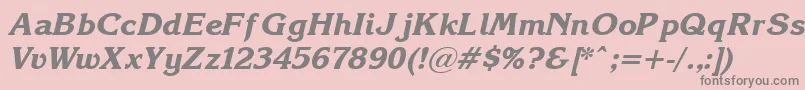 Korinna.KzBoldItalic-Schriftart – Graue Schriften auf rosa Hintergrund