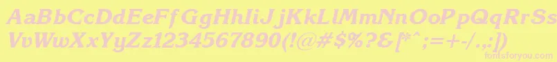 Korinna.KzBoldItalic Font – Pink Fonts on Yellow Background