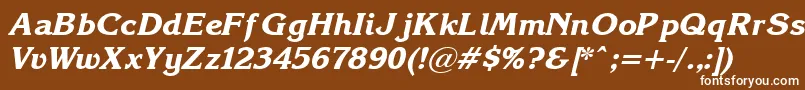 フォントKorinna.KzBoldItalic – 茶色の背景に白い文字