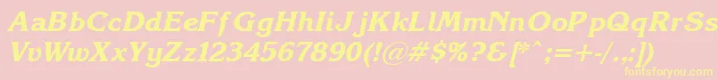 Korinna.KzBoldItalic Font – Yellow Fonts on Pink Background