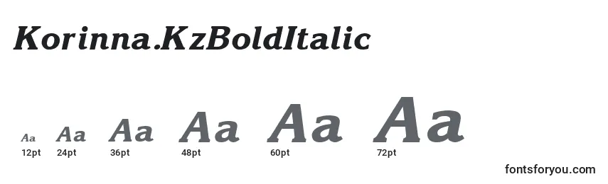 Korinna.KzBoldItalic Font Sizes