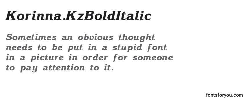 Review of the Korinna.KzBoldItalic Font