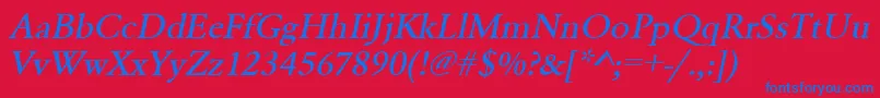 UrwgaramondtmedwidOblique Font – Blue Fonts on Red Background