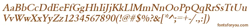UrwgaramondtmedwidOblique-fontti – ruskeat fontit valkoisella taustalla