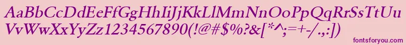 UrwgaramondtmedwidOblique Font – Purple Fonts on Pink Background