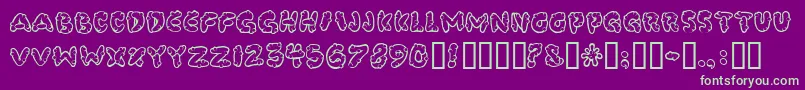 Poocorny Font – Green Fonts on Purple Background