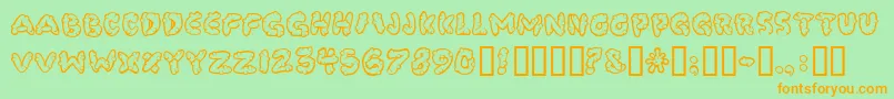 Poocorny Font – Orange Fonts on Green Background