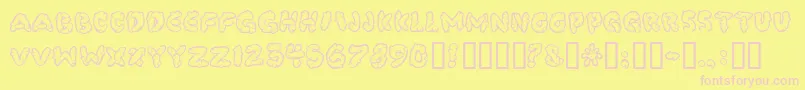 Poocorny Font – Pink Fonts on Yellow Background