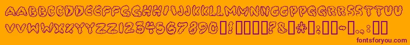 Poocorny Font – Purple Fonts on Orange Background