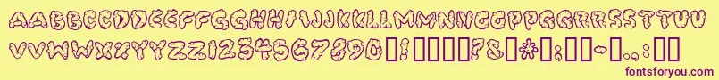 Poocorny Font – Purple Fonts on Yellow Background