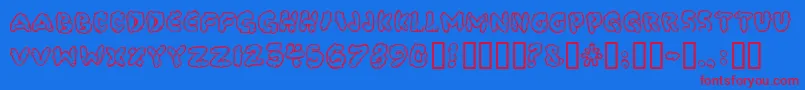 Poocorny Font – Red Fonts on Blue Background