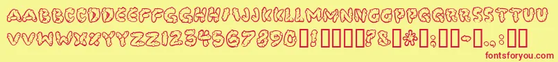 Poocorny Font – Red Fonts on Yellow Background