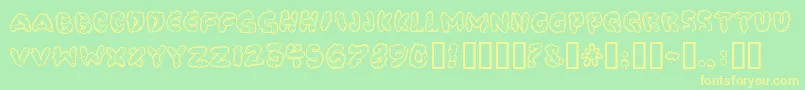 Poocorny Font – Yellow Fonts on Green Background