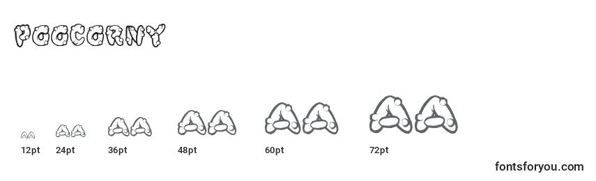 Размеры шрифта Poocorny