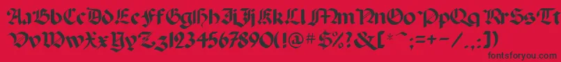 Albertus Font – Black Fonts on Red Background