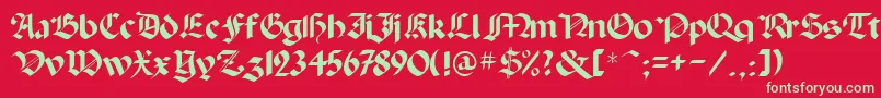 フォントAlbertus – 赤い背景に緑の文字