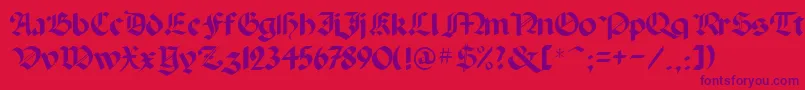 Albertus Font – Purple Fonts on Red Background