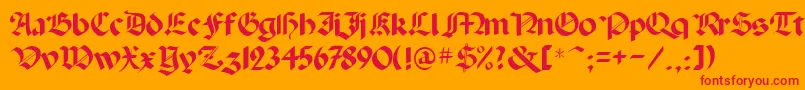 Albertus Font – Red Fonts on Orange Background