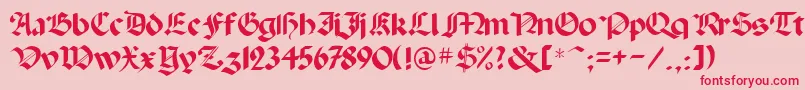 フォントAlbertus – ピンクの背景に赤い文字
