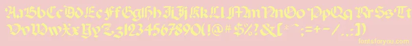 Albertus Font – Yellow Fonts on Pink Background