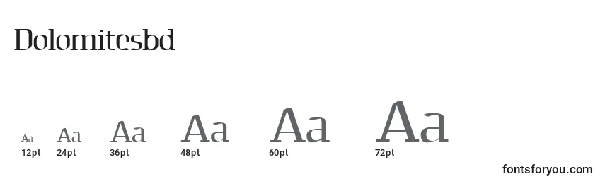 Размеры шрифта Dolomitesbd