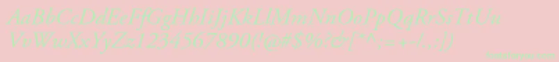 AgaramondproItalic Font – Green Fonts on Pink Background