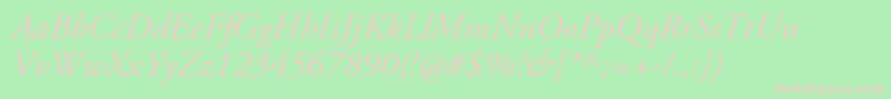 AgaramondproItalic Font – Pink Fonts on Green Background