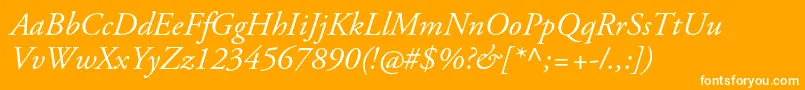 AgaramondproItalic Font – White Fonts on Orange Background