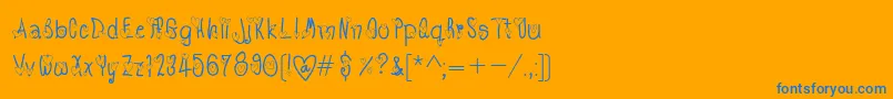 TxLove Font – Blue Fonts on Orange Background