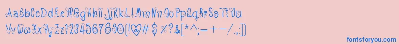 TxLove Font – Blue Fonts on Pink Background