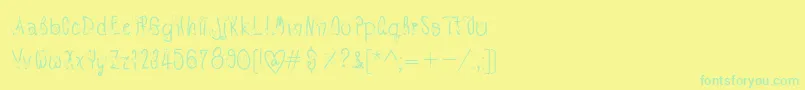 Czcionka TxLove – zielone czcionki na żółtym tle