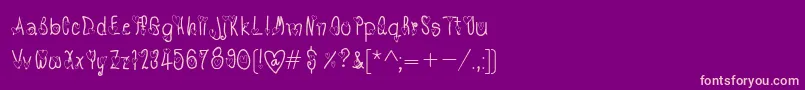 TxLove Font – Pink Fonts on Purple Background