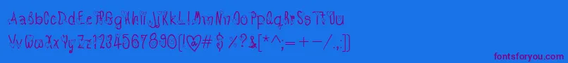 TxLove Font – Purple Fonts on Blue Background