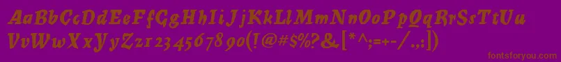 MercuriusMf Font – Brown Fonts on Purple Background