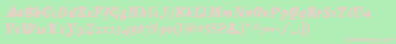 MercuriusMf Font – Pink Fonts on Green Background