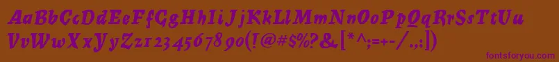 MercuriusMf Font – Purple Fonts on Brown Background